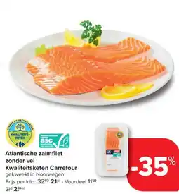 Carrefour Market Atlantische zalmfilet zonder vel aanbieding