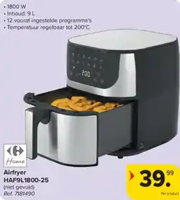 Carrefour Market Airfryer HAF9L1800-25 aanbieding