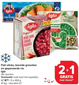 Carrefour Market Iglo Fish sticks, bereide groenten en gepaneerde vis aanbieding