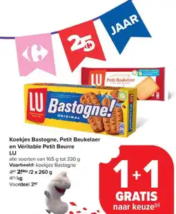 Carrefour Market LU Koekjes Bastogne, Petit Beukelaer en Véritable Petit Beurre aanbieding