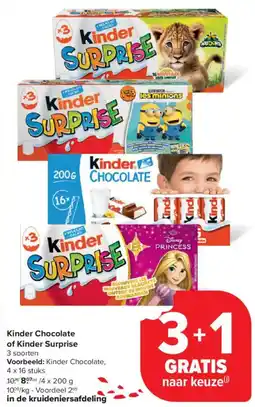 Carrefour Market Kinder Chocolate of Kinder Surprise aanbieding