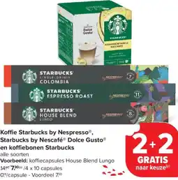 Carrefour Market Koffie Starbucks by Nespresso, Starbucks by Nescafé Dolce Gusto en koffiebonen Starbucks aanbieding