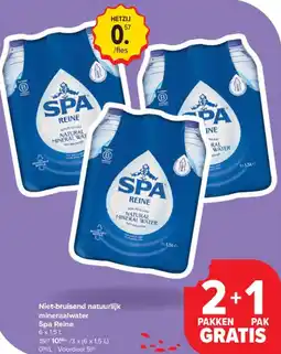 Carrefour Market Spa Reine Niet-bruisend natuurlijk mineraalwater aanbieding