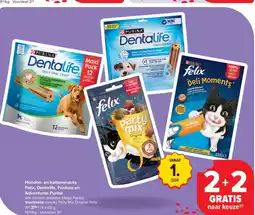 Carrefour Market Honden- en kattensnacks Felix, Dentalife, Friskies en Adventuros Purina aanbieding