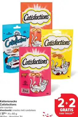 Carrefour Market Catisfactions Kattensnacks aanbieding