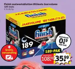 Kruidvat Finish vaatwastabletten Ultimate Jaarvolume aanbieding