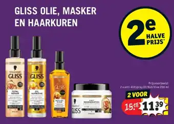 Kruidvat Gliss olie, masker en haarkuren aanbieding