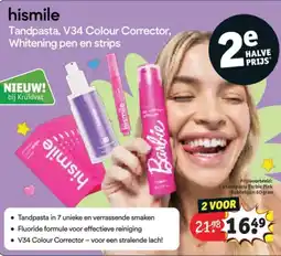 Kruidvat Hismile Tandpasta, V34 Colour Corrector, Whitening pen en strips aanbieding