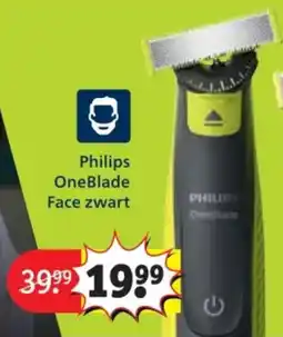 Kruidvat Philips OneBlade Face Zwart aanbieding