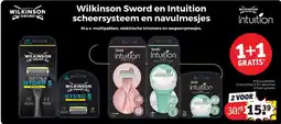 Kruidvat Wilkinson Sword en Intuition scheersysteem en navulmesjes aanbieding