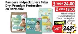 Kruidvat Pampers midpack luiers baby dry premium protection en harmonie aanbieding