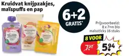 Kruidvat Kruidvat knijpzakjes maïspuffs en pap aanbieding