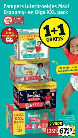 Kruidvat Pampers luierbroekjes Maxi Economy- en Giga XXL pack aanbieding