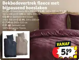 Kruidvat Dekbedovertrek fleece met bijpassend hoeslaken aanbieding