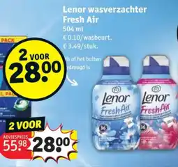 Kruidvat Lenor wasverzachter Fresh Air aanbieding