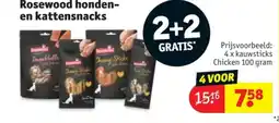 Kruidvat Rosewood honden- en kattensnacks aanbieding