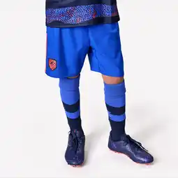 Decathlon Voetbalshort voor kinderen Viralto blauw met rode band aanbieding