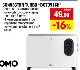 Hubo DOMO DO7351CH convectorkachel 2000W aanbieding