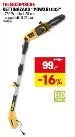 Hubo POWXG1033 elektrische kettingzaag telescopisch 750W 25cm aanbieding