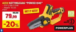 Hubo POWXG1045 eenhands kettingzaag 12V + 2 accu's 2Ah aanbieding