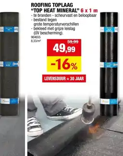 Hubo Aquaplan Roof Top Heat Mineral roofing toplaag 6m aanbieding