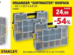 Hubo Stanley Sortmaster organizer duopack 43x33x9 cm aanbieding