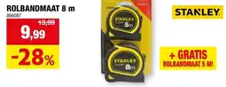 Hubo Stanley Tylon rolmeter 8m + 5m aanbieding