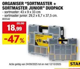 Hubo Stanley Sortmaster + Sortmaster Junior organizer aanbieding