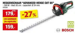 Hubo Bosch AdvancedlHedgeCut 65 elektrische heggenschaar 500W 65cm aanbieding