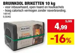 Hubo Bruinkool briketten 10kg aanbieding
