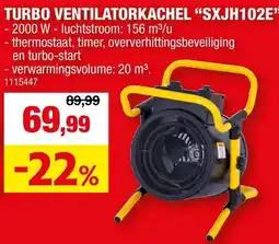Hubo TURBO VENTILATORKACHEL SXJH102E INDUSTRIËLE VENTILATORKACHEL SXJH203E aanbieding