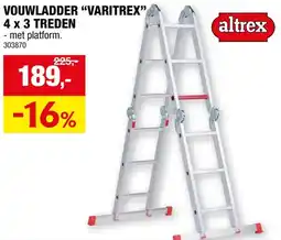 Hubo Altrex Varitrex Plus vouwladder 4x3 sporten aanbieding