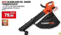 Hubo Powerplus Dual Power POWDPG75270 accu bladblazer en -zuiger 2x20 V zonder accu aanbieding