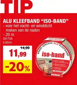 Hubo Iko Enertherm kleefband 20m x 50mm aluminium aanbieding