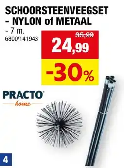 Hubo Toolland schoorsteenveegset met metalen borstel aanbieding