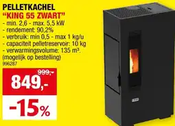Hubo PELLETKACHEL KING 55 ZWART aanbieding