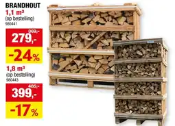 Hubo Woodcom brandhout mix ovendroog klein krat 1100dm³ aanbieding