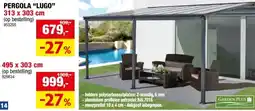 Hubo Garden Plus Lugo pergola 3,03x3,13 m helder/antraciet aanbieding