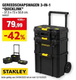 Hubo Stanley Quicklink 3-in-1 gereedschapswagen 50,6x37,5x73 cm aanbieding
