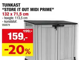 Hubo Keter Store-It-Out Midi Prime tuinberging 71,5x132x113,5 cm grijs aanbieding