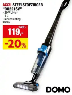 Hubo DOMO DO221SV steelstofzuiger 29V zwart/blauw aanbieding