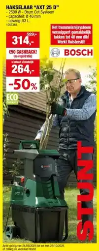 Hubo Bosch AXT 25 D fluisterhakselaar 2500W aanbieding