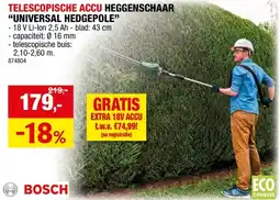 Hubo Bosch UniversalHedgePole accu heggenschaar 18V Li-Ion 43cm aanbieding