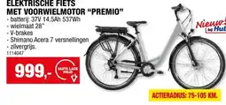 Hubo Eterra Premio elektrische fiets voorwielmotor zilver aanbieding