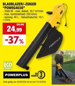 Hubo Powerplus EG POWEG4030 elektrische bladblazer en -zuiger 3300W aanbieding