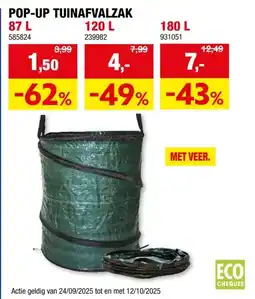 Hubo AVR tuinafvalzak pop up 120l aanbieding