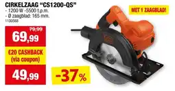 Hubo Black+Decker CS1200-QS cirkelzaag 1200W 165mm aanbieding