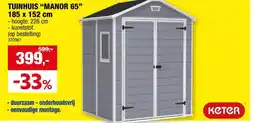 Hubo Keter Manor 65 kunststof tuinhuis 185x152x226 cm grijs aanbieding