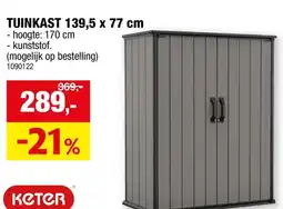 Hubo Keter Premier Tall tuinkast 139,5x77x170,4 cm grijs aanbieding
