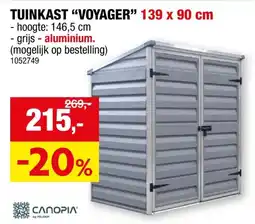 Hubo Voyager tuinkast 139x90x146,5 cm grijs aanbieding